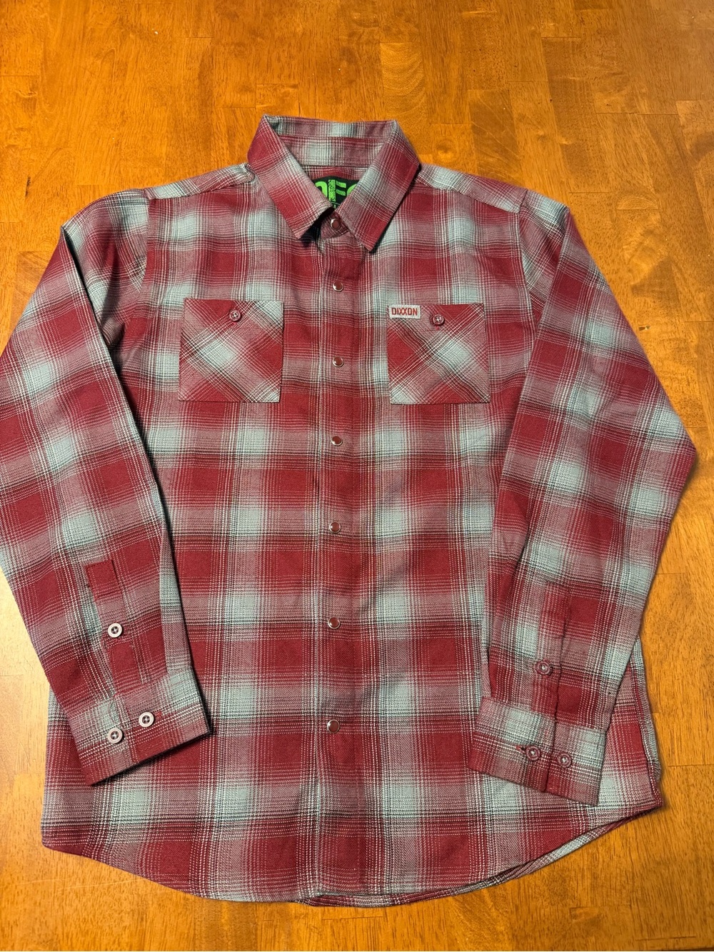 DIXXON Youth Red and grey Plaid Button-Down Shirt